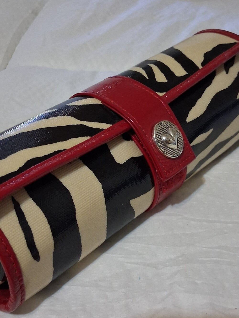 BRIGHTON Red & Black Zebra Print Women's JEWELRY case